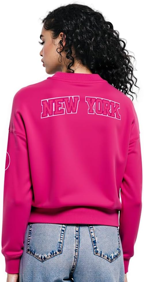 Pro Standard NBA womens Womens Nba Classic Triple Pink Brushed Back French Terry Crewneck Sweatshirt - Image 3