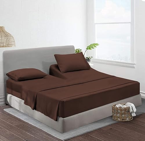 Miniatura 1 de Flex Top - Sábanas de tamaño California King para dormir de 34 pulgadas, parte superior dividida 100 % algodón egipcio, sábanas ajustables de 800