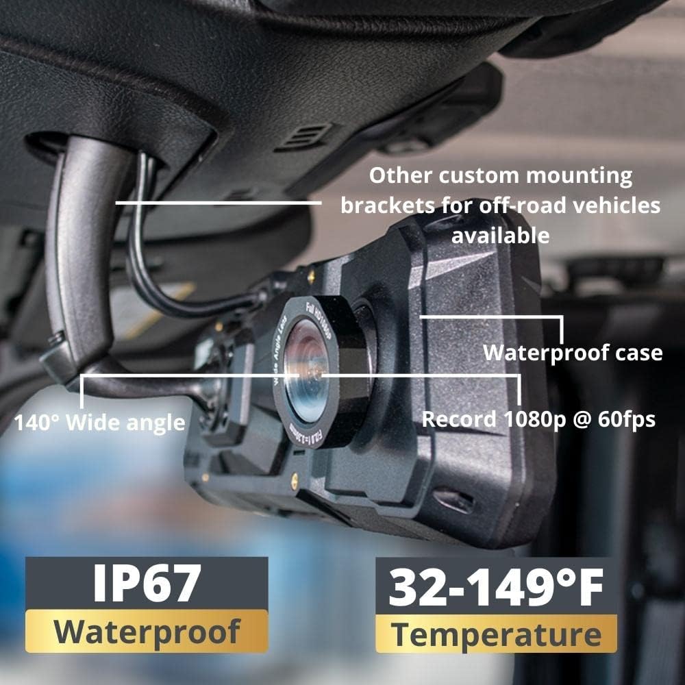 Acumen 4K+2.5K Waterproof Rear View Mirror Camera, 12" Mirror Dash Cam Front and Rear, Backup Camera for Cars,Trucks,SUVs,Jeeps,UTVs with WiFi,GPS,WDR, 64GB Card (The Legend 2CH)