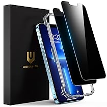 UNBREAKcable Privacy Pellicola Protettiva per iPhone 13Phone 13 Pro e iPhone 14 (6,1 pollici) Anti-Spy Vetro Temperato Film con Strumento di Installazione Facile (9H Hard, Anti-impronte) Pacco da 2