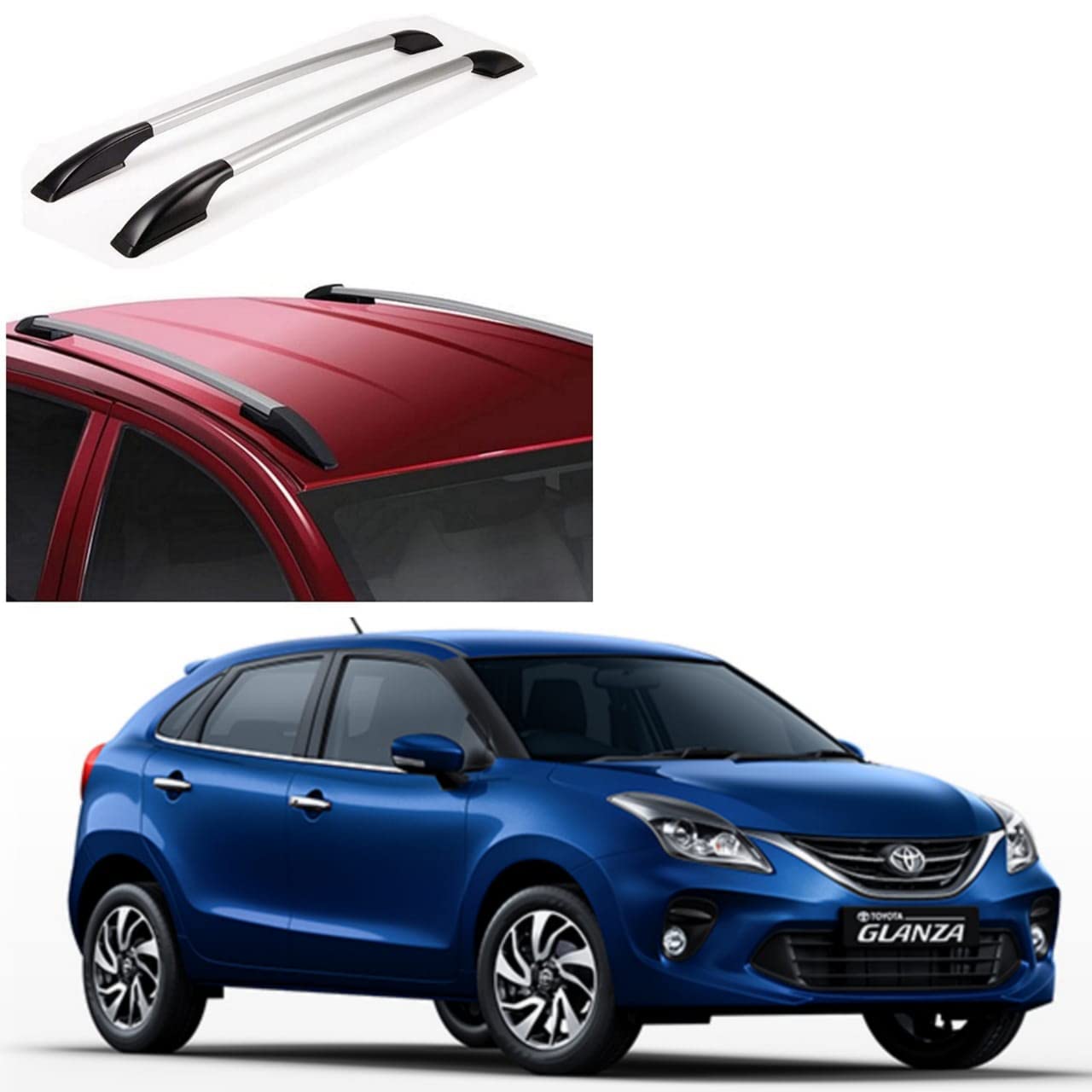 DS ENTERPRISE Drill Free Roof Rails for Toyota Glanza All Models - Silver Color (Pack of 2)-image-49