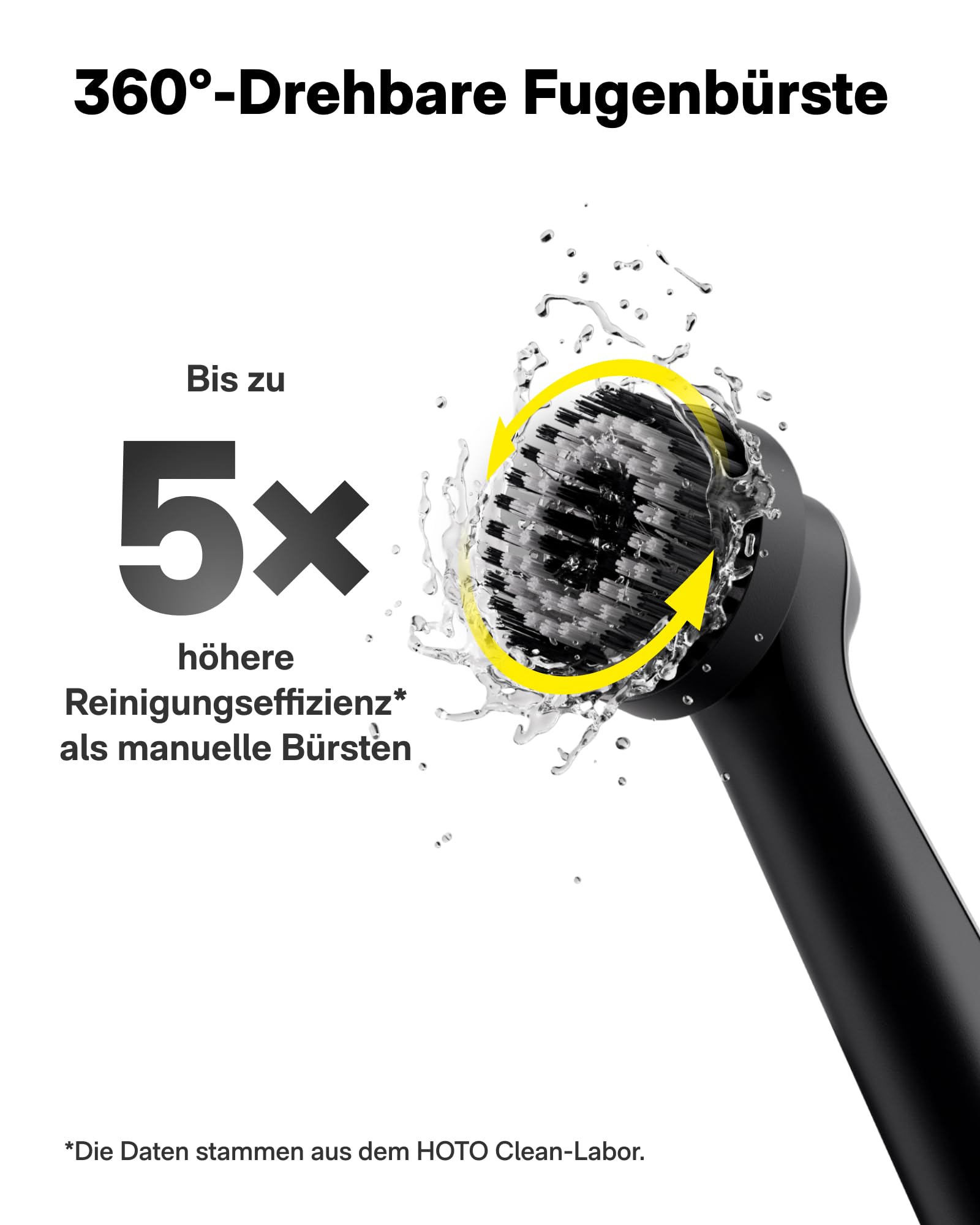 HOTO Wand™ Spazzola Elettrica per Pulizia Fughe e Spazzola Rotante Pulizia Elettronica con manico lungo