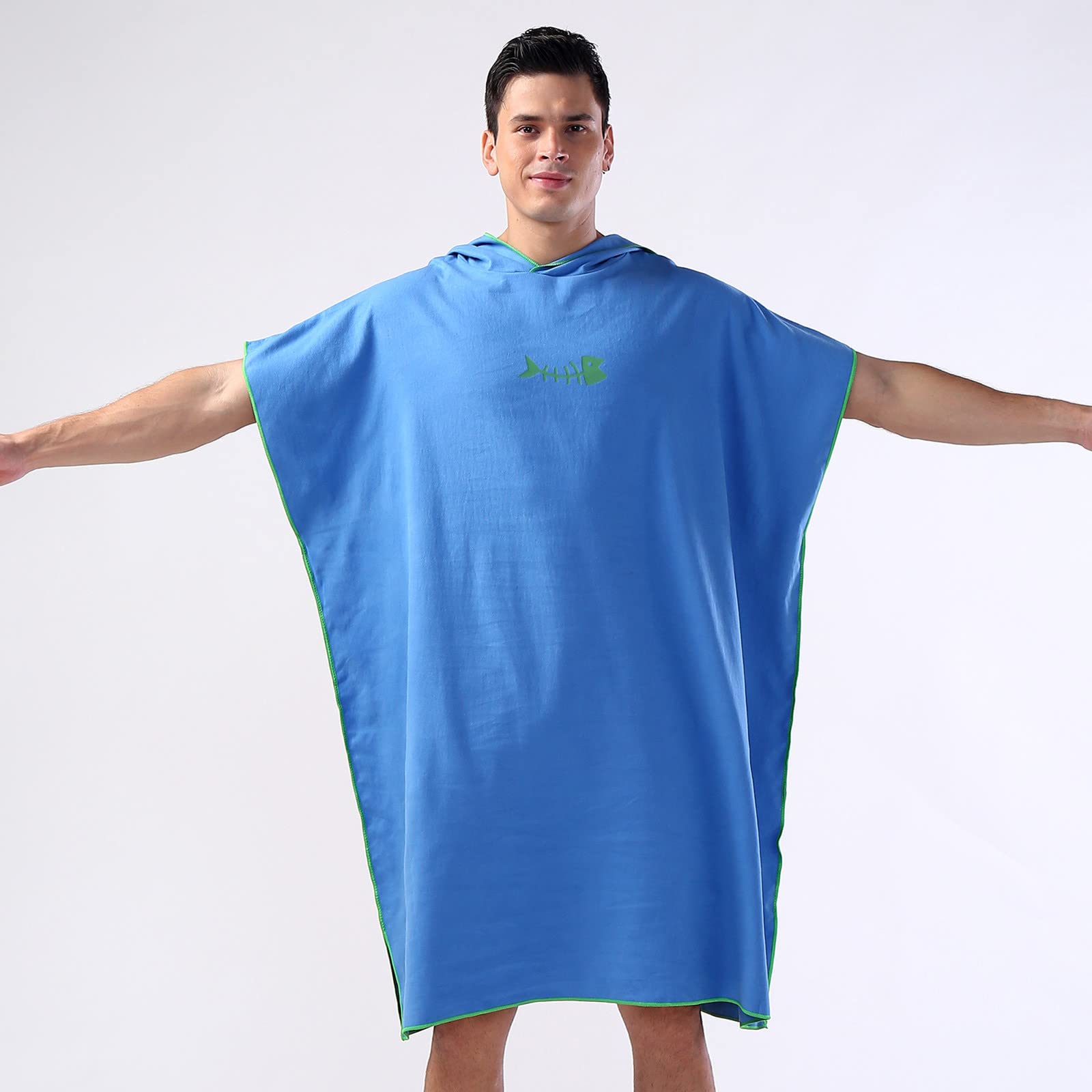 TDEOK Surf Beach Poncho Combinaison En Néoprène, Peignoir Poncho à Capuche Pour Surf, Natation, Adultes, Hommes Femmes Non Tissu Hommes Pyjama Grande Tailles