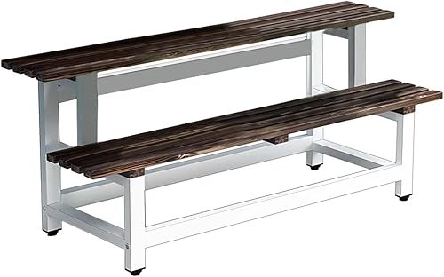 Miniatura 10 de LIGUOYI Soporte para plantas de escalera, estante de exhibición para macetas, estante de almacenamiento de 2 niveles, estante multifuncional para