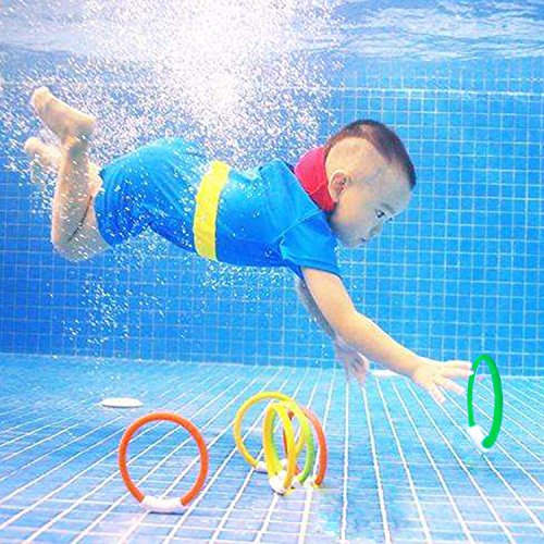Pool Diving Toys, Underwater Swimming Pool Toys For Kids Ages 4-8 Gift Set, Diving Rings And Training Shark Toys, Pool Torpedo Dive Rings Water Toys For Learning To Swim, 8 Pack #TOP2