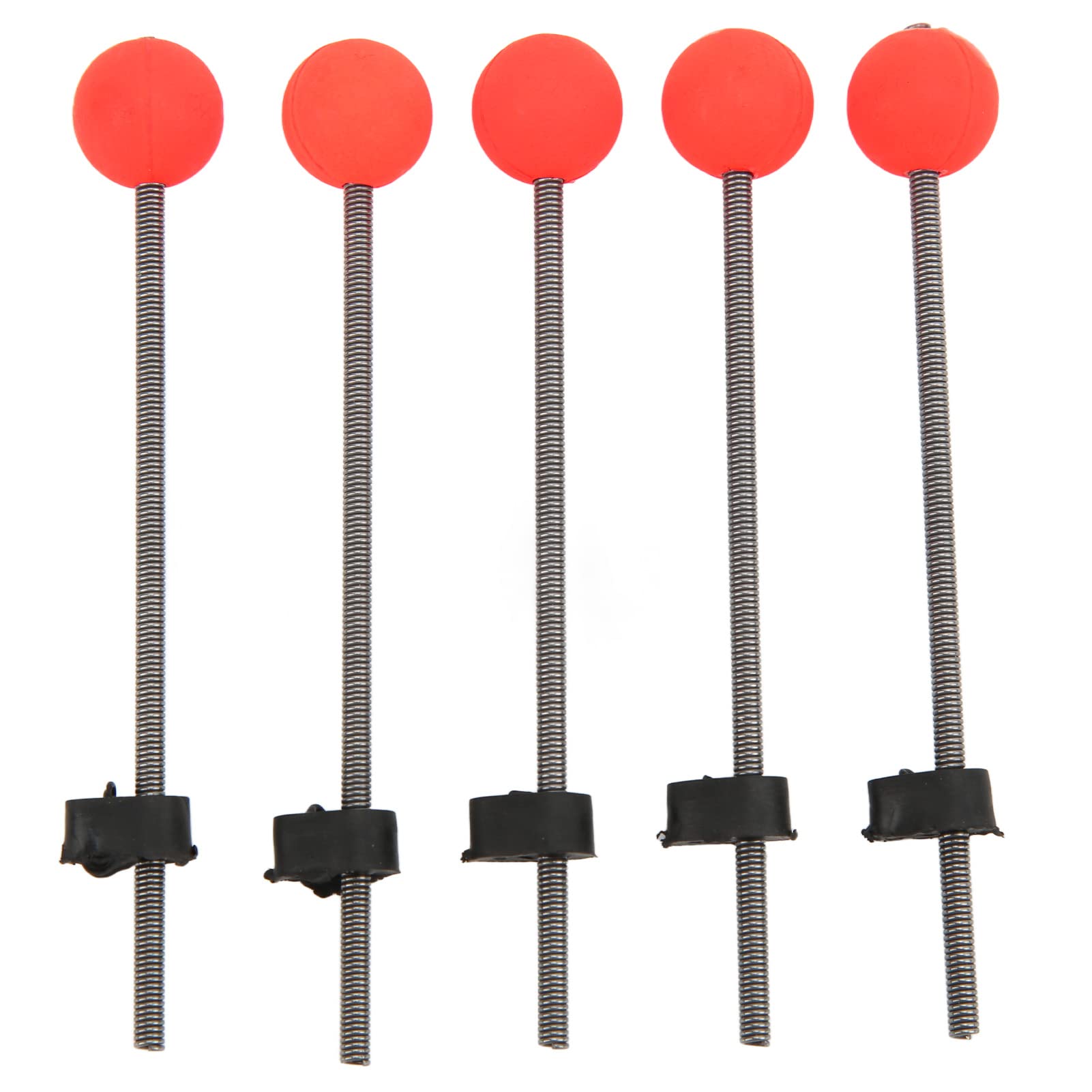 Pilipane Portable Mini Ice Fishing Rod Tip Set for Winter Fishing Enthusiasts Stainless Steel Red Balls Spring Tips (M)