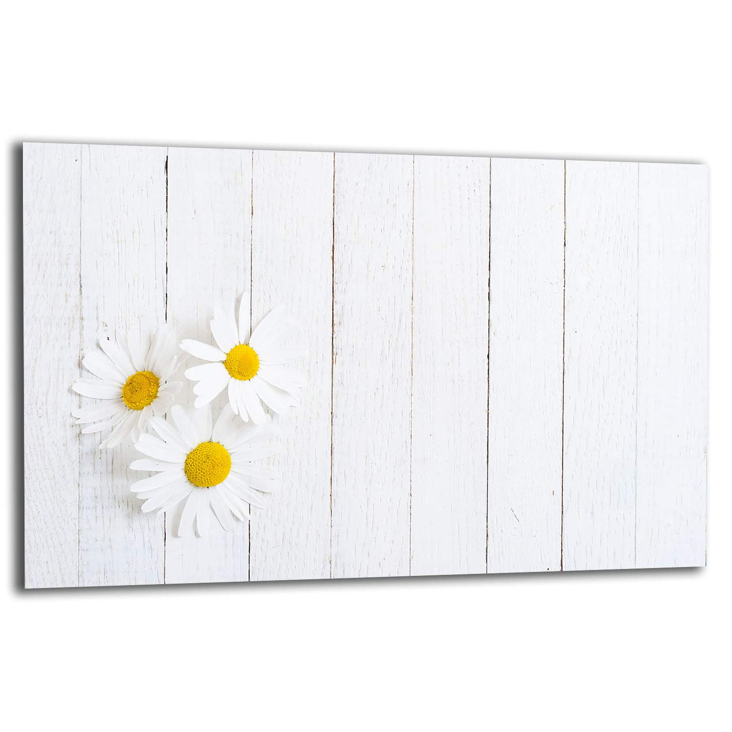 TMK - Placa protectora de vitrocerámica 80 x 52 cm 1 pieza cocina eléctrica universal para inducción, protección contra salpicaduras tabla de cortar de vidrio templado como decoración, flores blanco