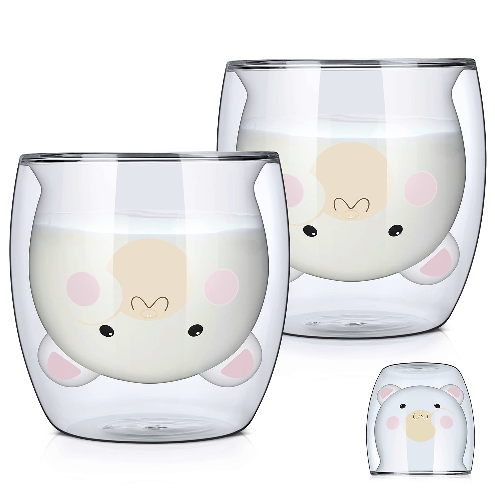 Amazon.com: Sorlakar Cute Mugs Glass Double Wall Insulated Glass Coffee  Cup, Tea Cup, Milk Cup, Espresso Cup,Best Gift for Women Cat Lover  (2-Pack,9.5OZ) : Home & Kitchen
