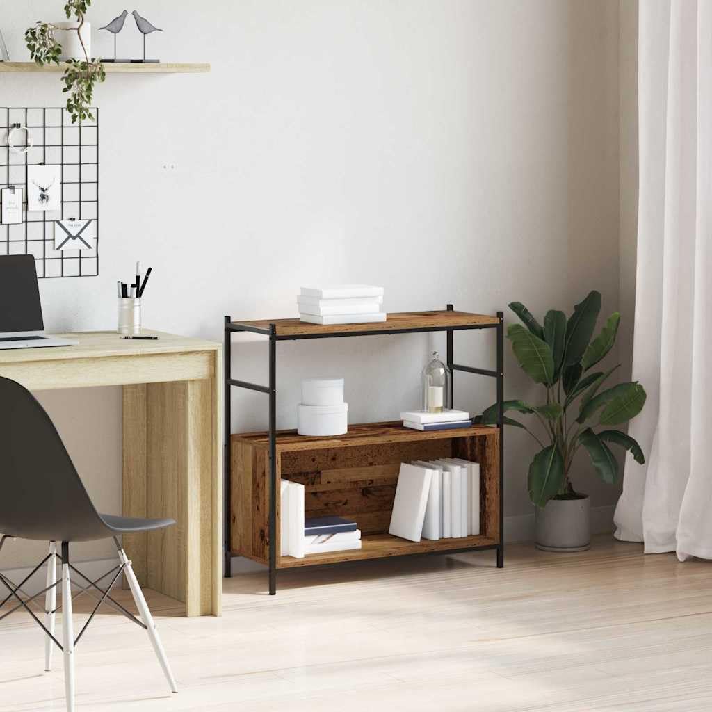 Libreria in rovere affumicato, 80 x 30 x 78,5 cm, 2 scomparti