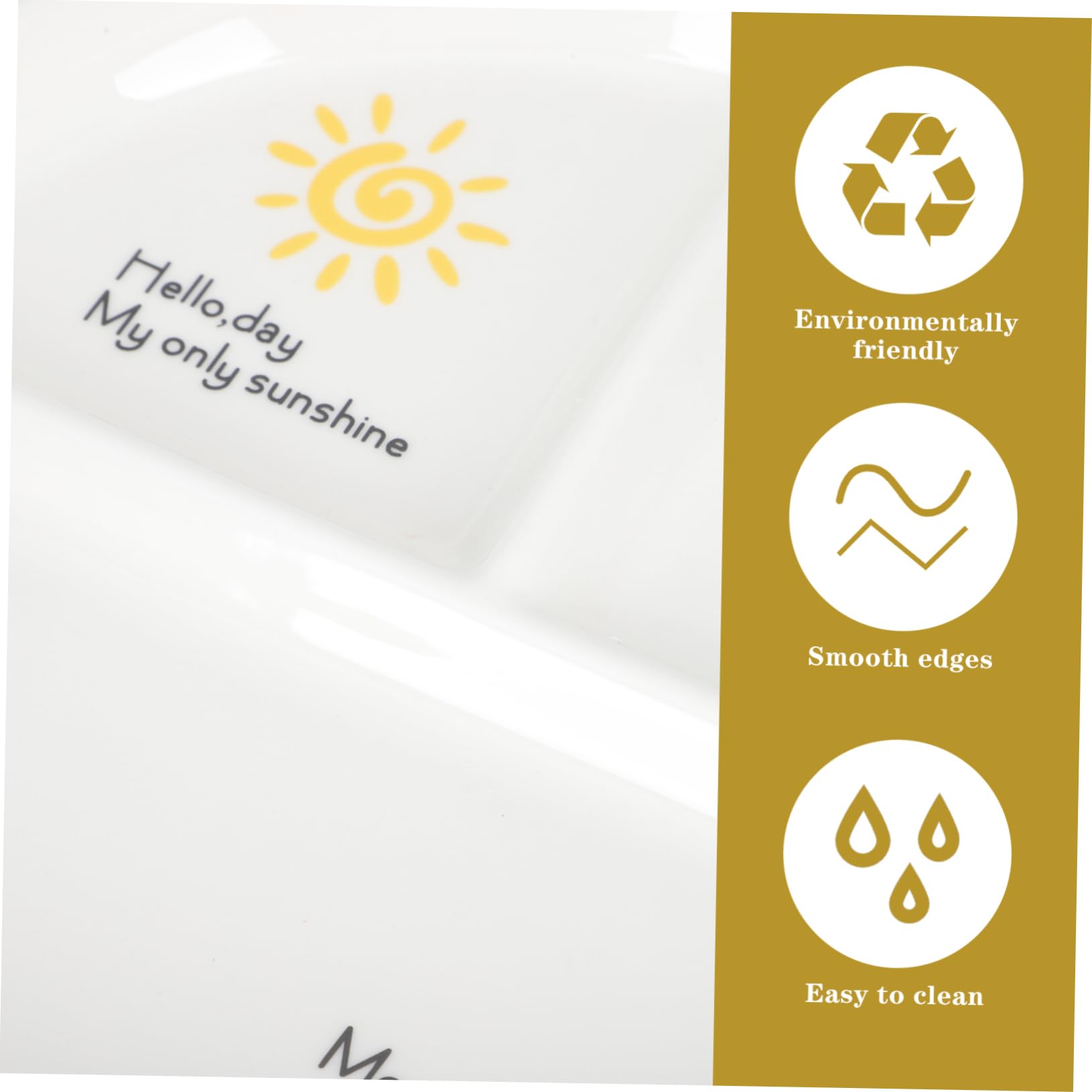 GRIRIW Children Eating Plate Ceramic 3-grid Food Tray Divided Dishwasher Microwave Safe Weight Management