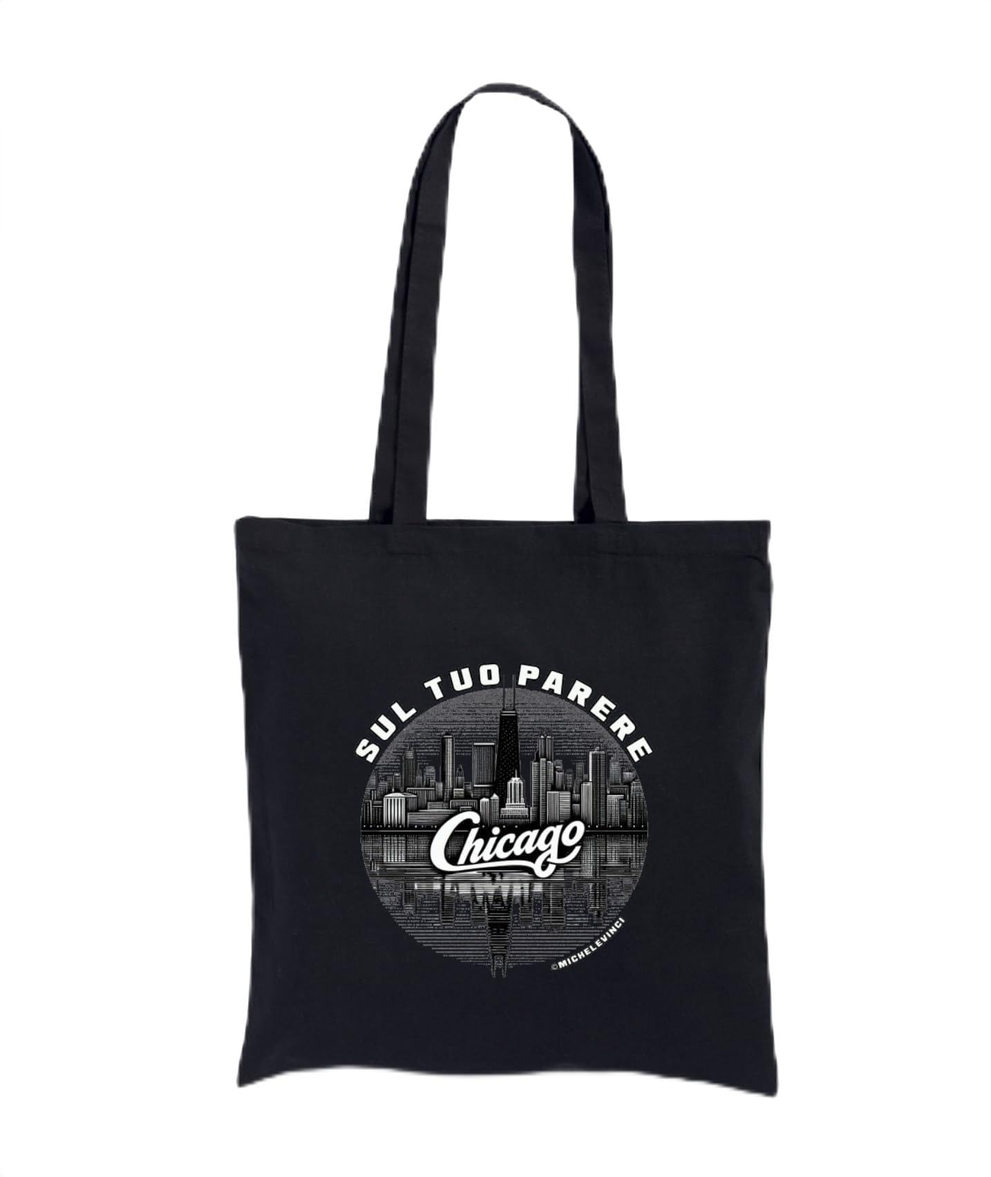 All You Can Tee Michele Vinci Official Product Chicago Shopper, Black, Taglia unica, Contemporary