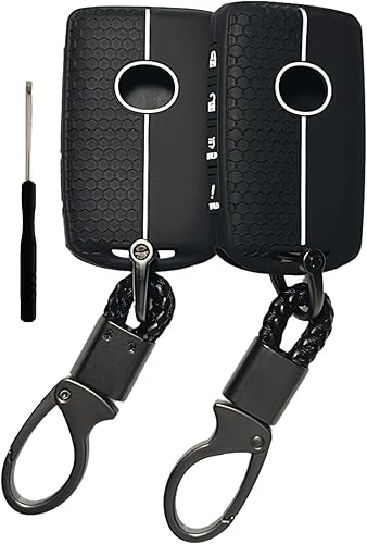 Miniatura 9 de Funda de goma de silicona para llavero compatible con Mazda 3 6 CX-30 CX-5 CX-9 CX-50 2019-2024 (negronegro, 4 botonessilicona)