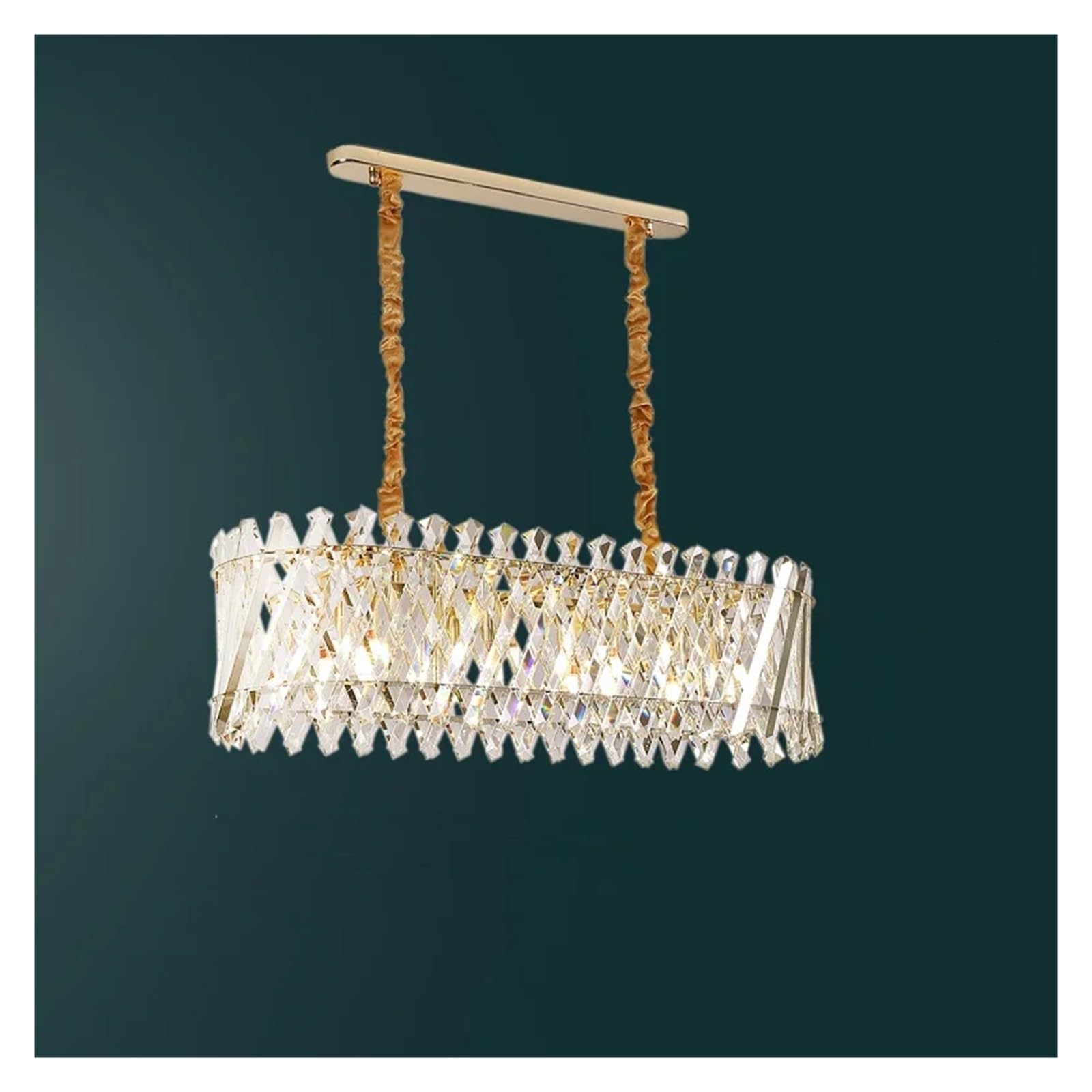 MESOVFCA Art Glow Tube Crystal Round Gold Fixture Designer Hanging Light Fixtures Foyer Fixtures