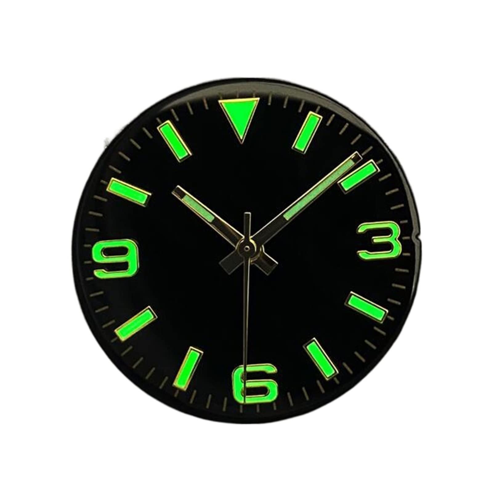 Cadran De Montre 28.5mm Vert Clou Lumineux + Aiguilles Pour Mouvement NH35/36 - Neuf Avec étiquettes