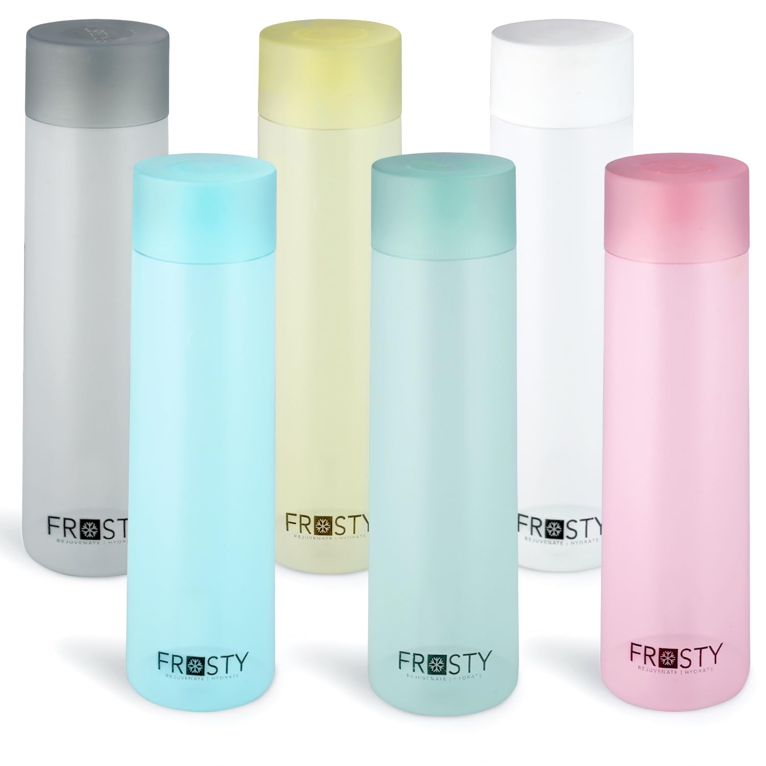 AQUAWARE Frosty Plastic Food Grade Fridge Round Water Bottle Gift Set(6 pieces, 1L,White) | 950 milliliter (B0CVL5X75V) Amazon Price History, Amazon Price Tracker