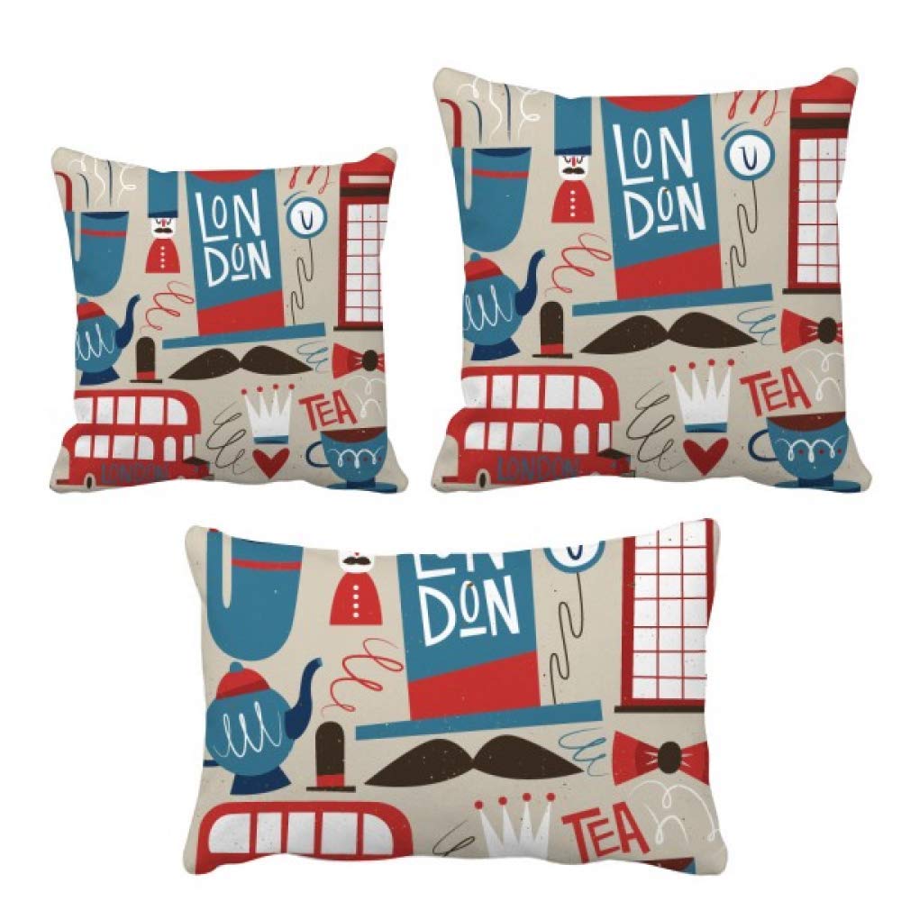 Coussin Big Ben et bus anglais décoratif pour canapé salon