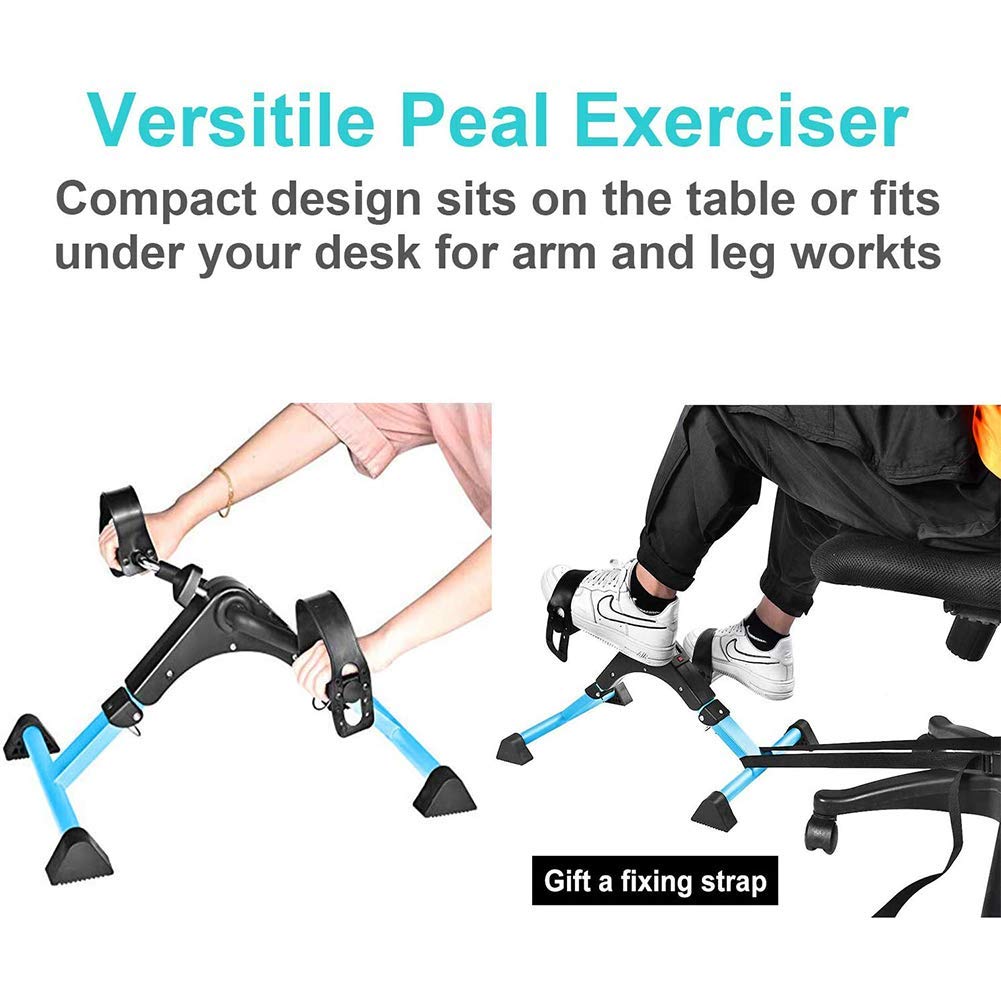 Pedale Ginnico, Pedale Ginnico Pieghevole, Mini Cyclette con Resistenza Regolabile, Pedale Portatile da sotto la scrivania, con Display LCD per Braccia e Gambe