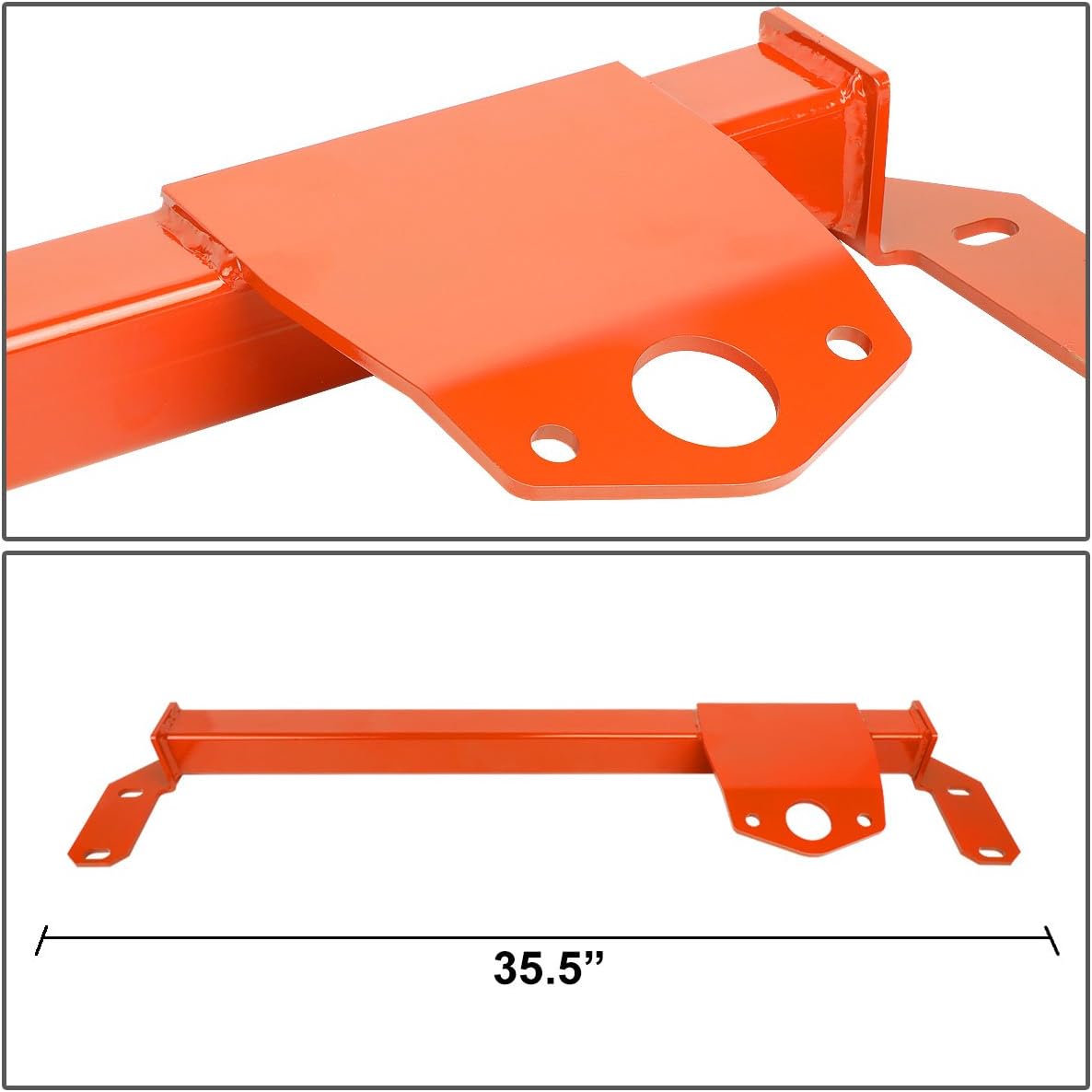 Auto Dynasty Compatible with Dodge Ram 2500 3500 4WD / AWD Mild Steel Steering Gear Box Stabilizer Brace/Bar (Red) - Type 3