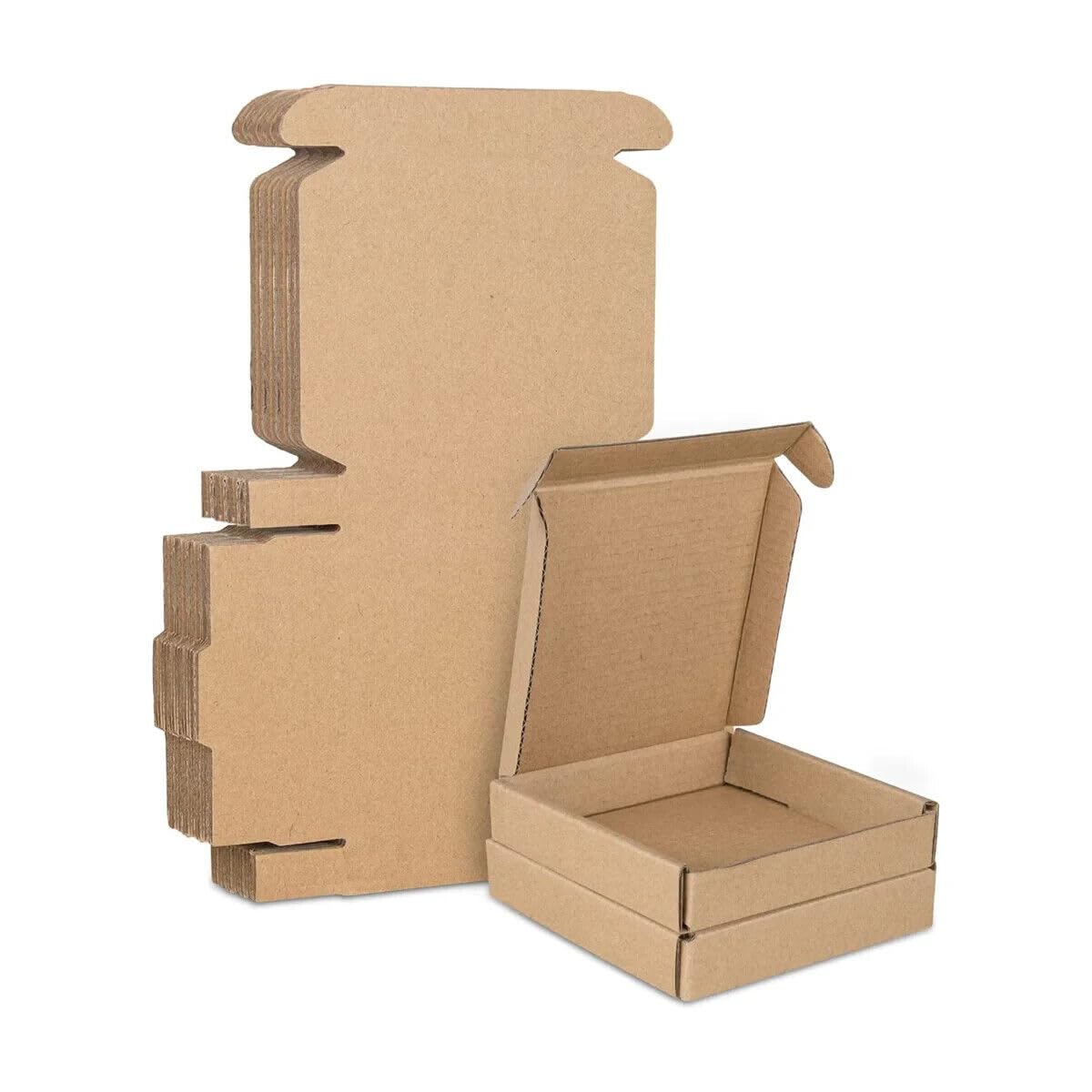 100 Pack Large Letter box Royal Mail PIP Boxes C7 Cardboard Postal Mailing Brown Mini 100 Corrugated Mail Kraft Shipping Carton External measurement 14cm x 10.5cm x 2.3cm Strong Posting Postal
