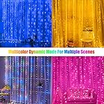 16 Colors Changing Curtain Lights - 250 LED 9.8 X 8.8 FT Fairy String, 7 Modes Twinkle with Remote, Backdrop Wall Hanging Dripping for Bedroom Backyard Halloween Christmas Decor - Image 4