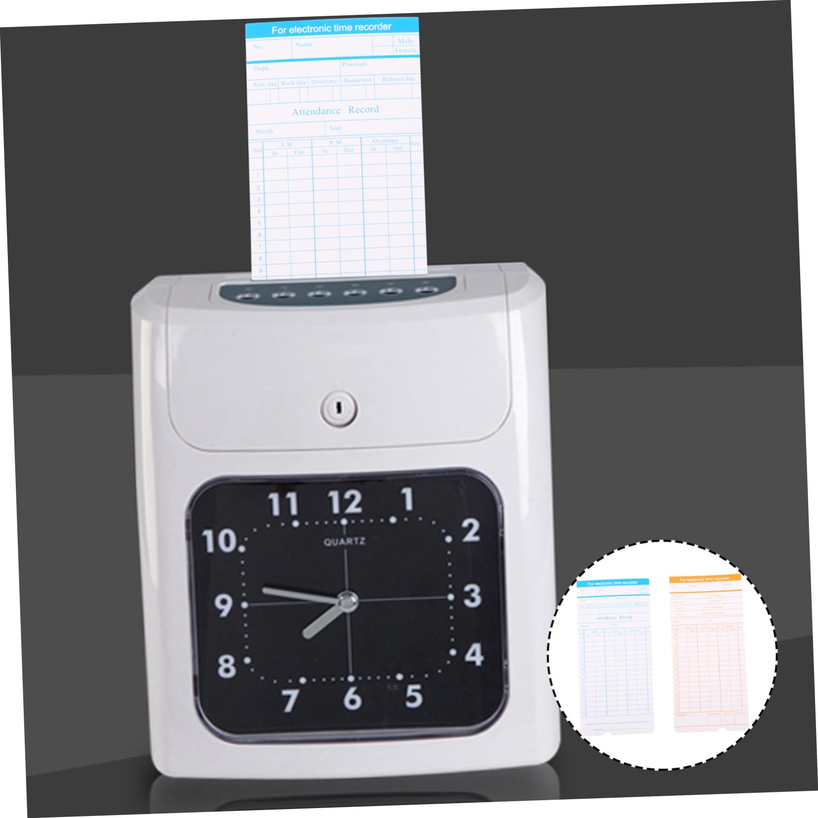 Tarjetas de Asistencia para Reloj de Fichar de Oficina en Cartón, Diseño Claro y Fácil de Usar, Formato Mensual para Control Horario de Empleados
