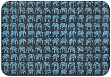 Indian Culture Elephants Non-slip Doormat Floor Door Mat Indoor Outerdoor Bathroom 23.6 X 15.7 Inch