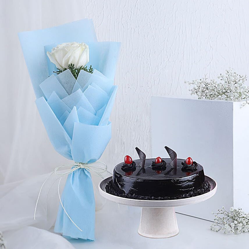 Fnp Pretty Rose Bouquet Truffle Cake-picture-16