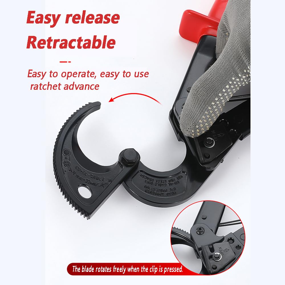 Tagliacavi A Cricchetto Professionale - Taglio Cavi In Rame E Alluminio Fino A 400 Mm² - Design Compatto E Sicuro - Foto 9