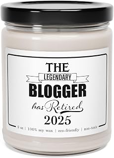 The Legendary Blogger Has Retired 2025 Candle Retirement Gifts for Social Media Influencer Online Personality Blog Writer Vlogger Men Women 9oz Vanilla Scented Soy Wax Blend