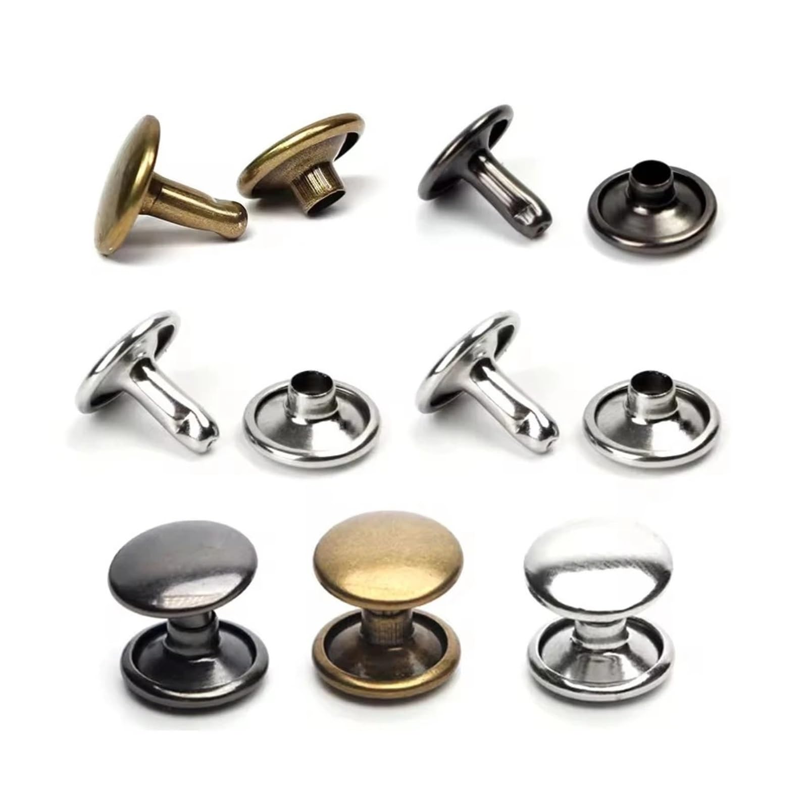 Snap Fasteners Botón Die Molde especial for máquina de botones (12 mm) | Herramientas de instalación de remaches de doble cara, troquel for máquina de cierre a presión(500 sets-01,12 MM)