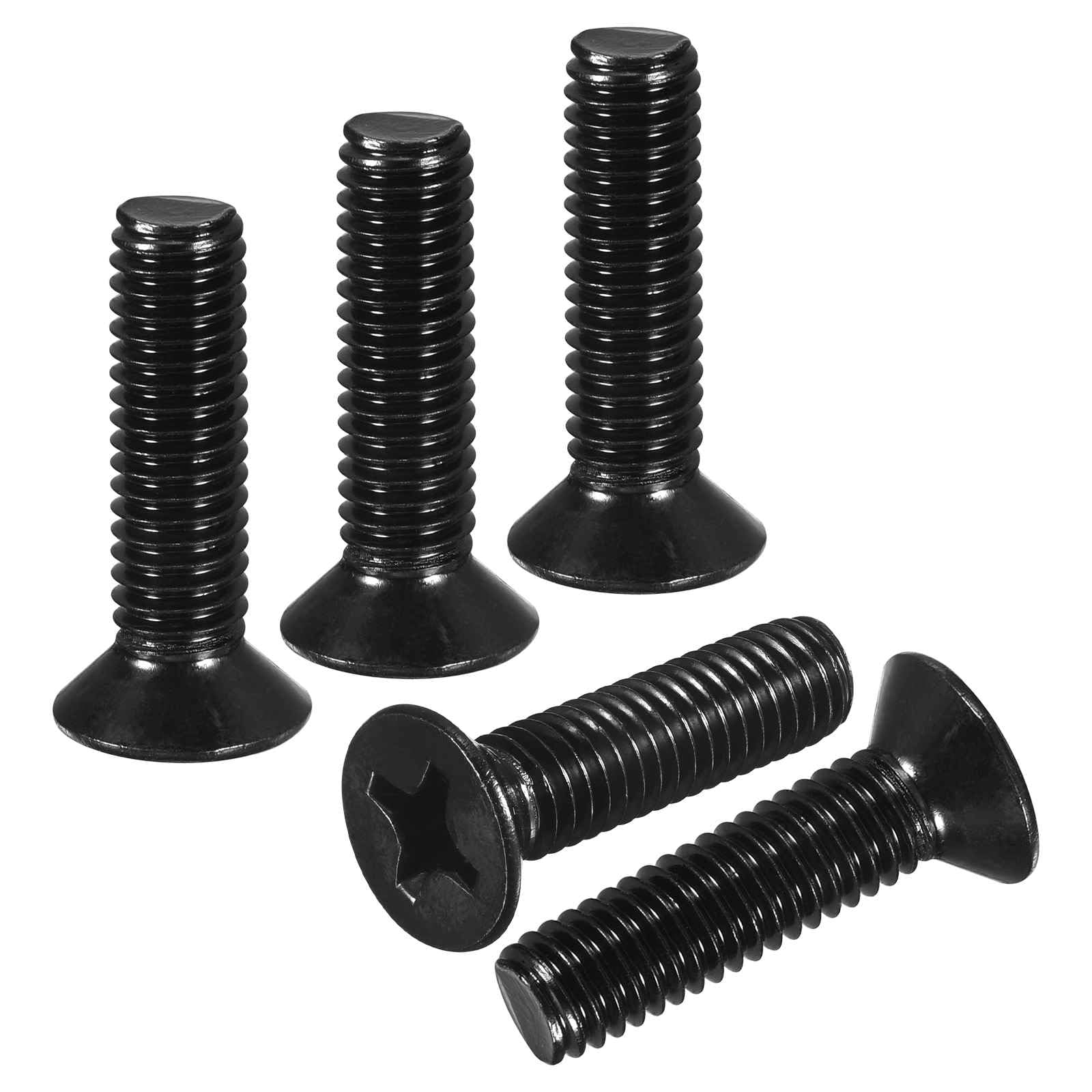 DTGN 5/16"-18x1-1/4" Flat Head Countersunk Machine Screws - 20pcs - Good for Furniture and Machinery - 304 Stainless Steel Phillips Machine Screws Bolts - Black Oxide Finish