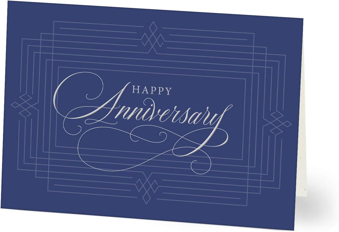 Hallmark Work Anniversary Cards (Silver and Blue) (Pack of 25 Greeting Cards)