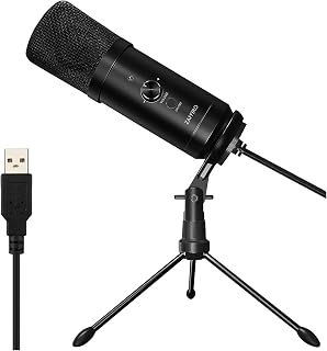 USB microphone, volume adjustable microphone, Angle adjustable, with switch, condenser microphone, computer recording, dubbing, conference microphone