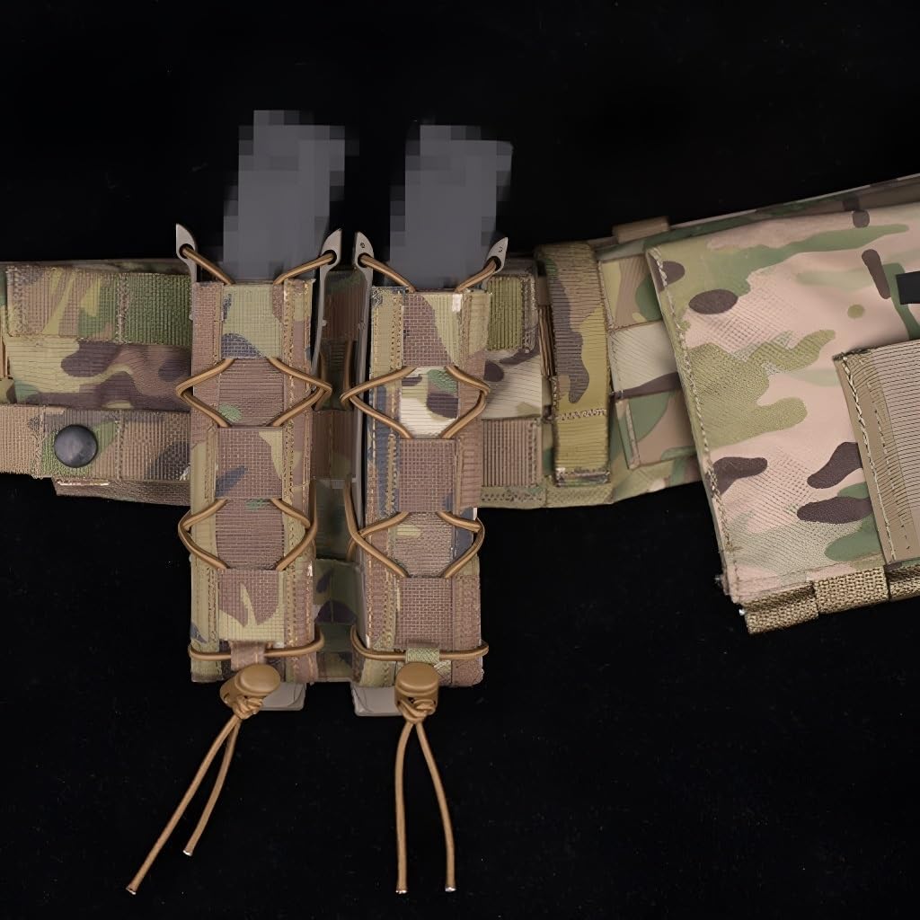 Long Dual Quick-Draw Pouch, MOLLE Compatible Nylon Bag - 10x16cm, 0.13kg For Team Activities, Tactical Games, Movie Props