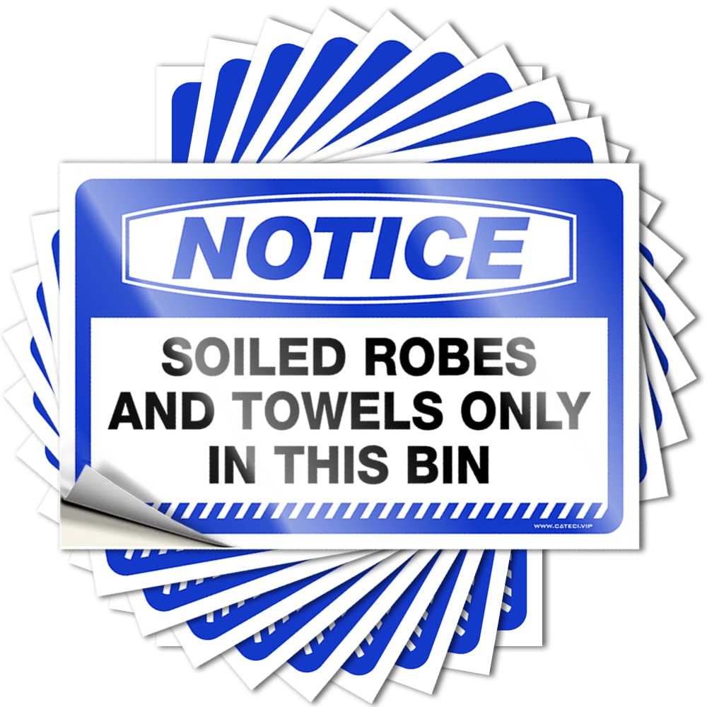 Lettering Sticker Mens Room Accessories Easy Apply | Notice Soiled Robes and Towels Only in This Bin Half Water Peel and Stick(8X12CM)