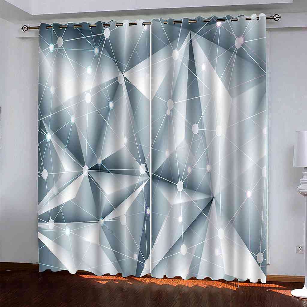 Rideau occultant à oeillets triangle tridimensionnel créatif en polyester de qualité