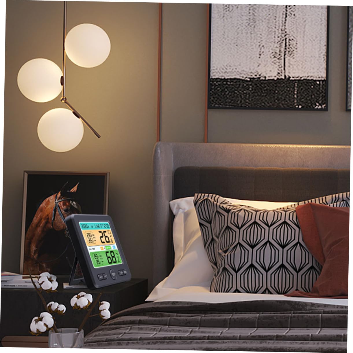 Termometro Digitale Igrometro Misuratore di Temperatura e Umidità Interna per Casa Ufficio Cucina Letto Ampio Display Leggibile e Pratico per Misurazioni Precise