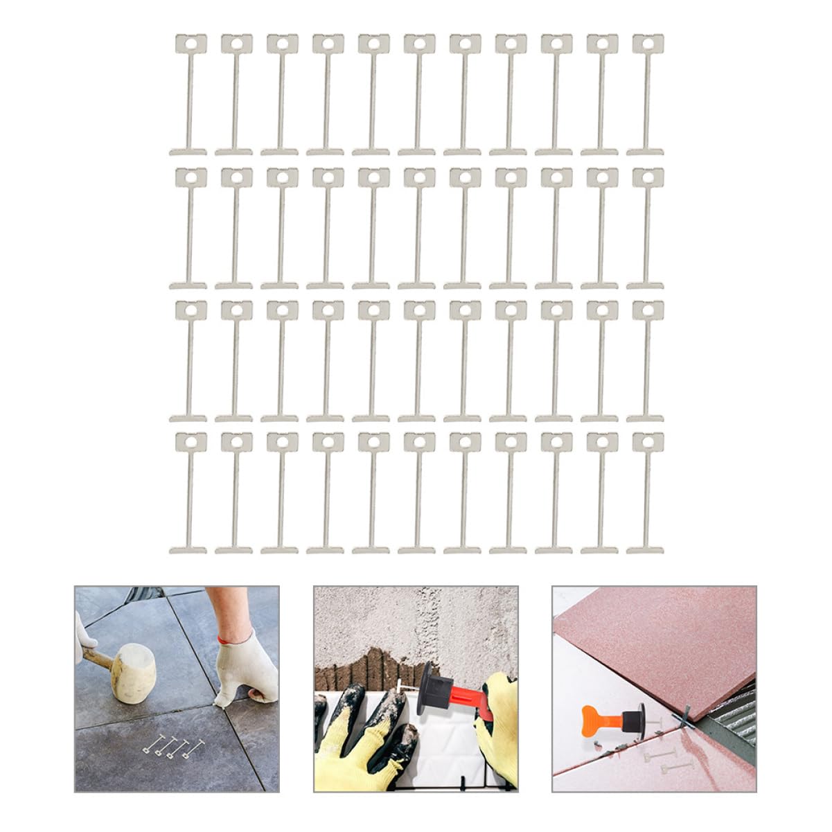 jojofuny 800pièces Aiguilles Acier Pour Nivellement De Carrelage Outils De Réutilisables Pour Carreaux De Sol Et Murs
