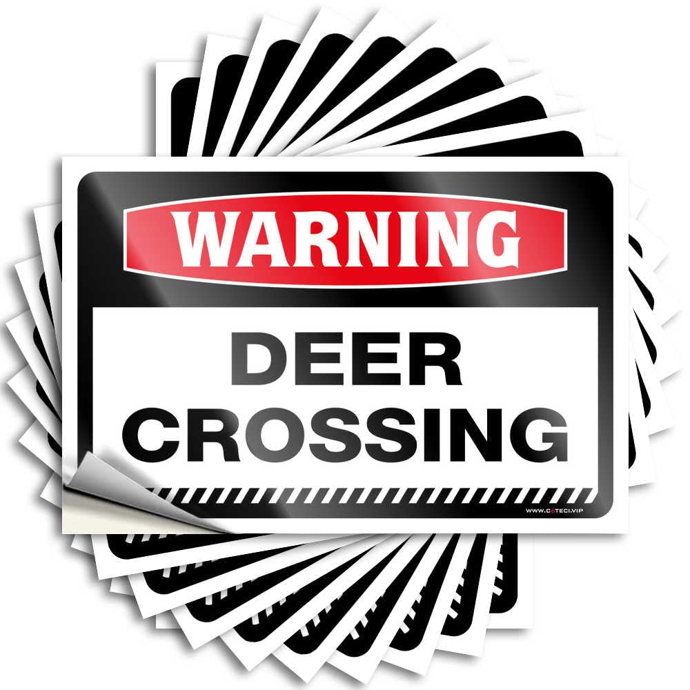 Fzfn Colour Decals Autumn, Autumn Hard Warning Deer Crossing | Plain(8X12cm)