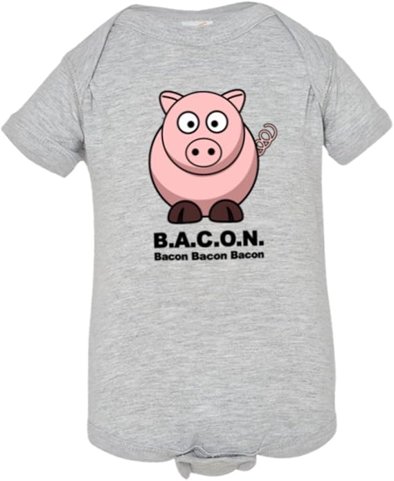 Amazon Co Jp 赤ちゃんクリーパーベーコンbacon Pig I Love Pork Meat Hq 1ピースjumper カラー グレー 服 ファッション小物