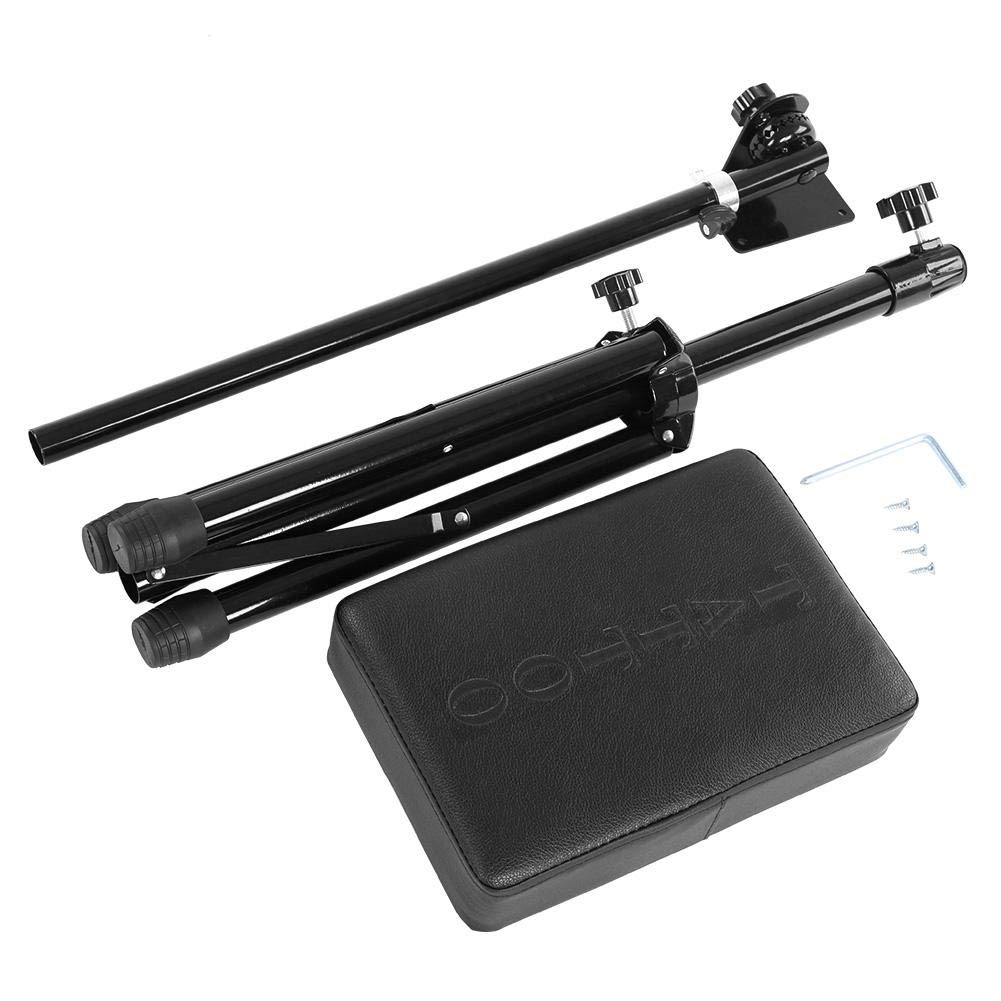 Reposabrazos ajustable para tatuaje, trípode portátil para tatuaje con almohadilla de esponja suave para uso doméstico o salón, altura ajustable de 44.1 a 25 pulgadas