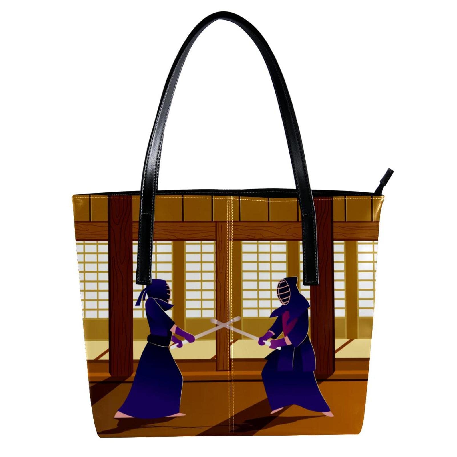 Bolso de mano personalizado de piel sintética para hombro, bolso de mano japonés Kendo Dojo, Varios colores