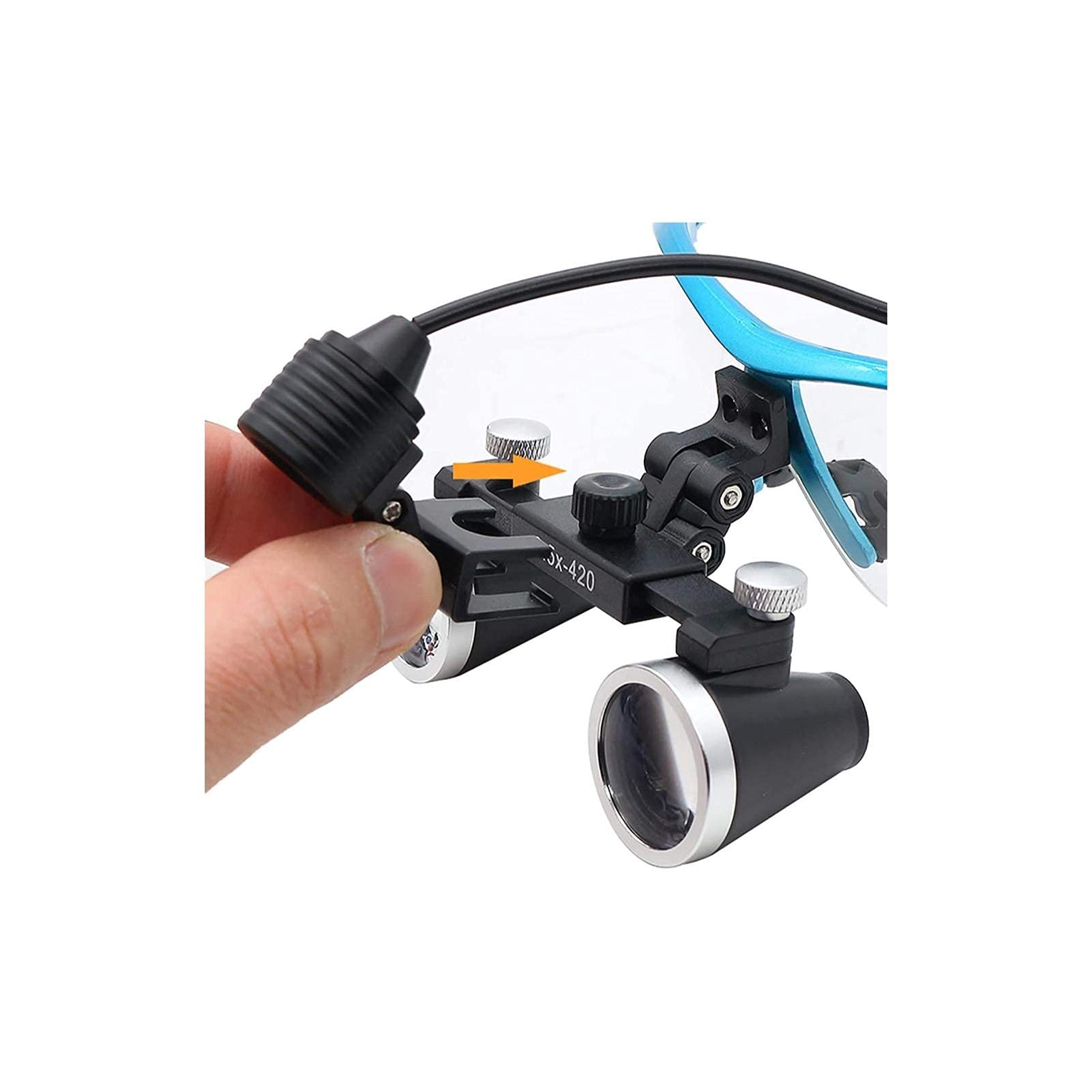 Lente d'ingrandimento con testa montata, lente d'ingrandimento 3,5x, funzionamento binoculare con fari a LED, lenti d'ingrandimento 3,5x