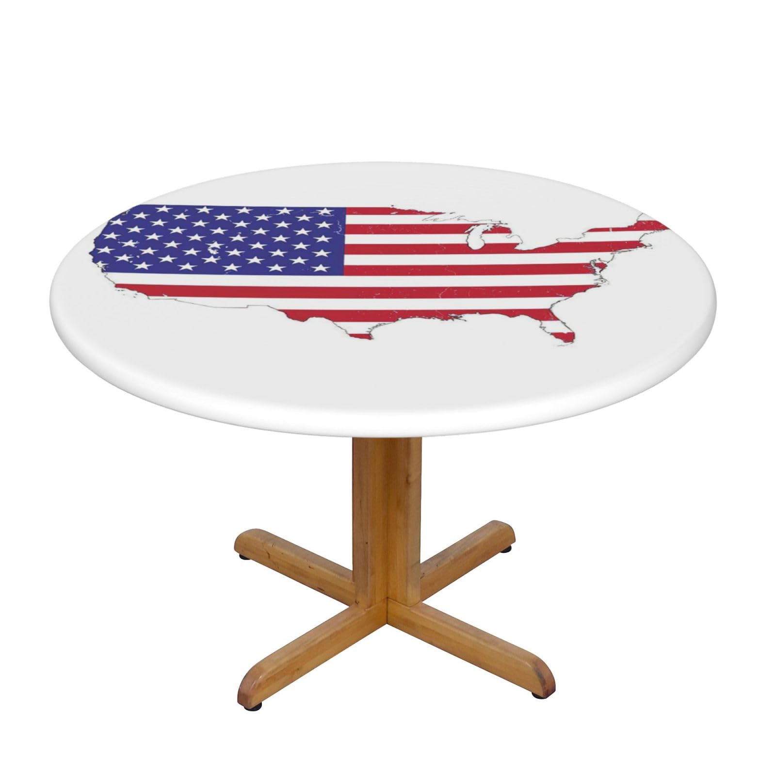 Usa Flag Map Print Oxford Wipeable Tablecloth Oil-Resistant Outdoor Table Cover Reusable Birthday Table Protector