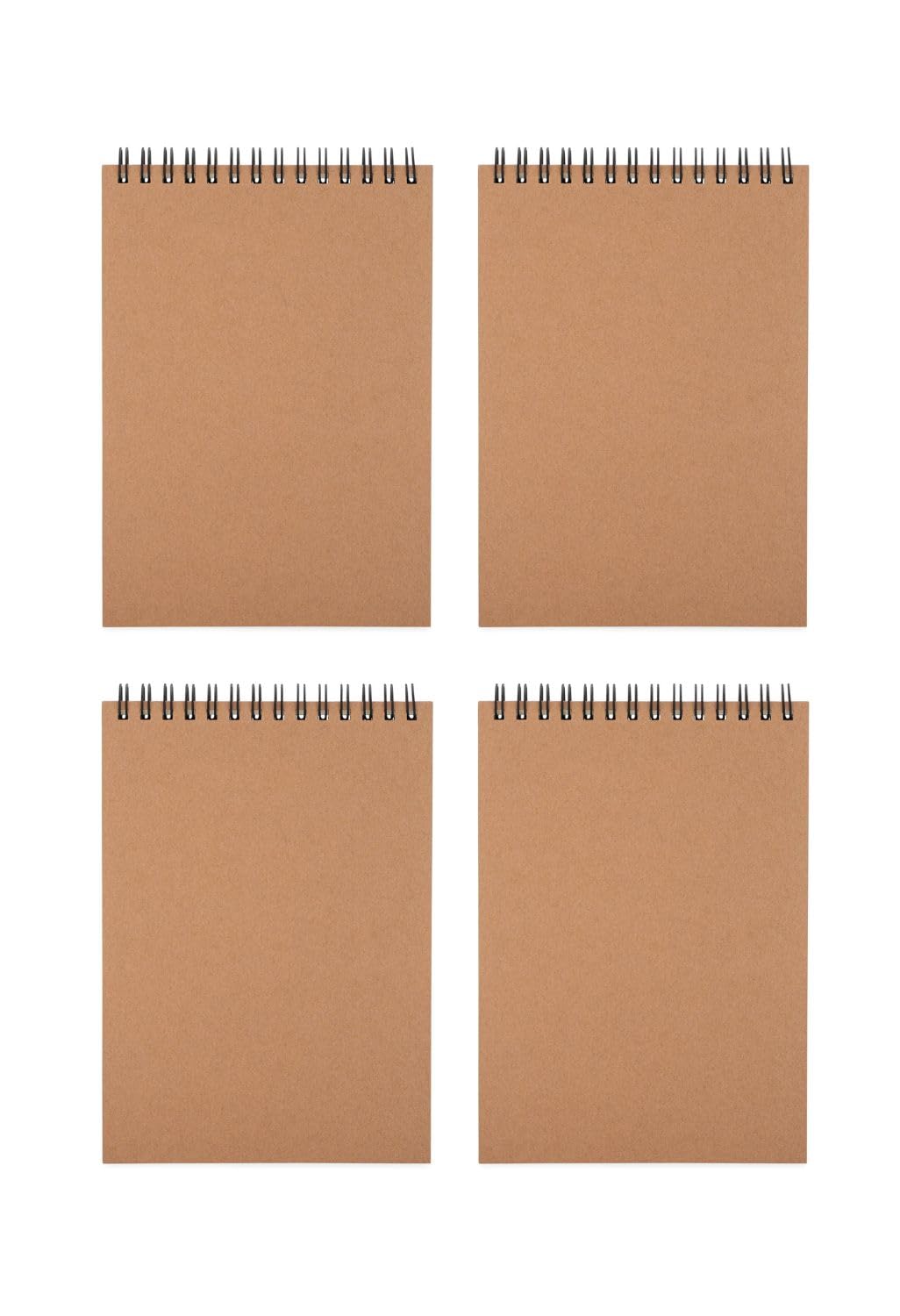K-Kraft Steno Notebooks Kraft Paper Covers (Four 5 x 7 Notepads)