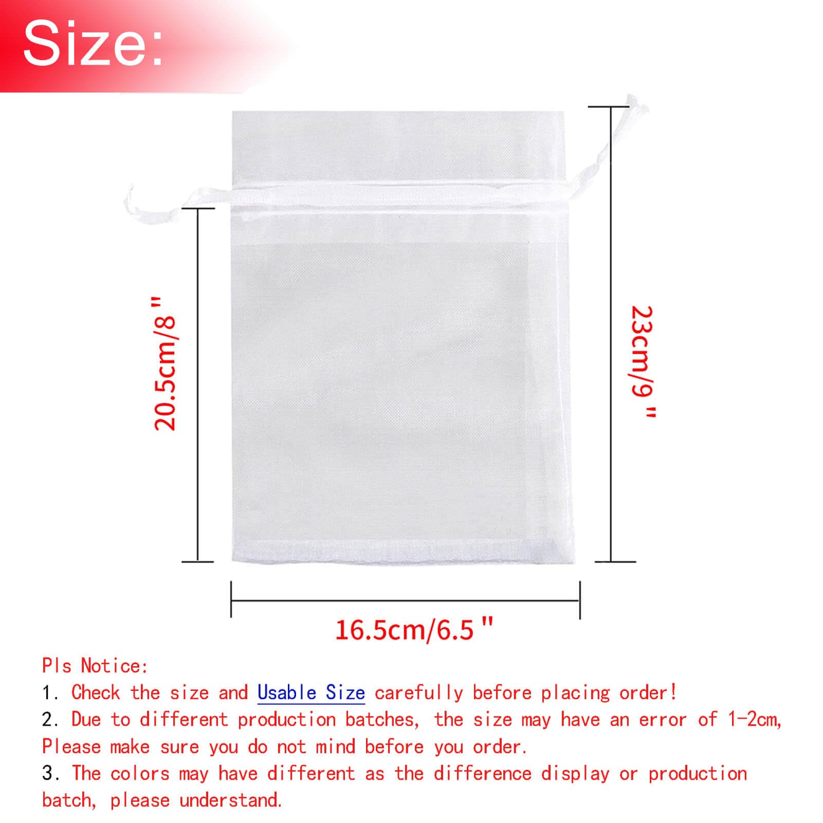 Dealglad - Set de 100 bolsitas de organza, con cordón, adecuadas para fiesta, boda, regalos