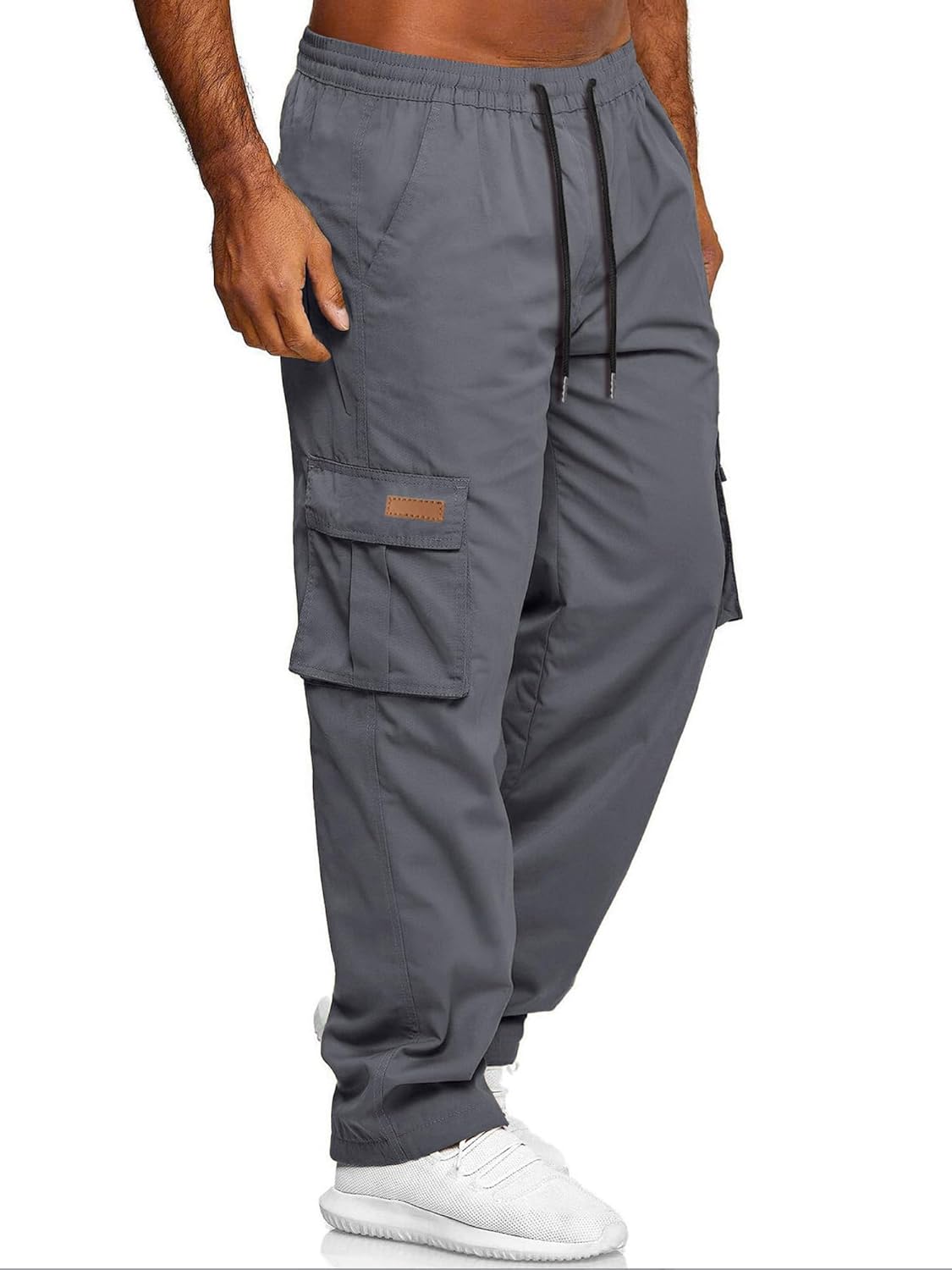 HOTake Men's Casual Cargo Sweatpants Waist Drawstring Joggers Hiking Tactical Pants for Men with Pockets - Image 4