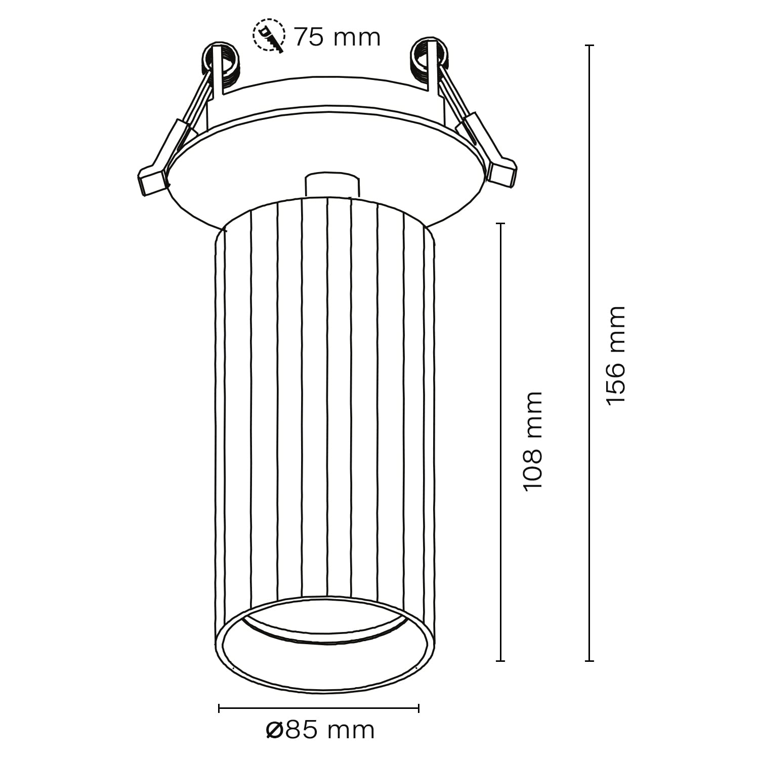Popp® Aplique circular empotrable orientable GU10 foco BEAM *bombilla no incluida (BLANCO, Pack 5 unidades)