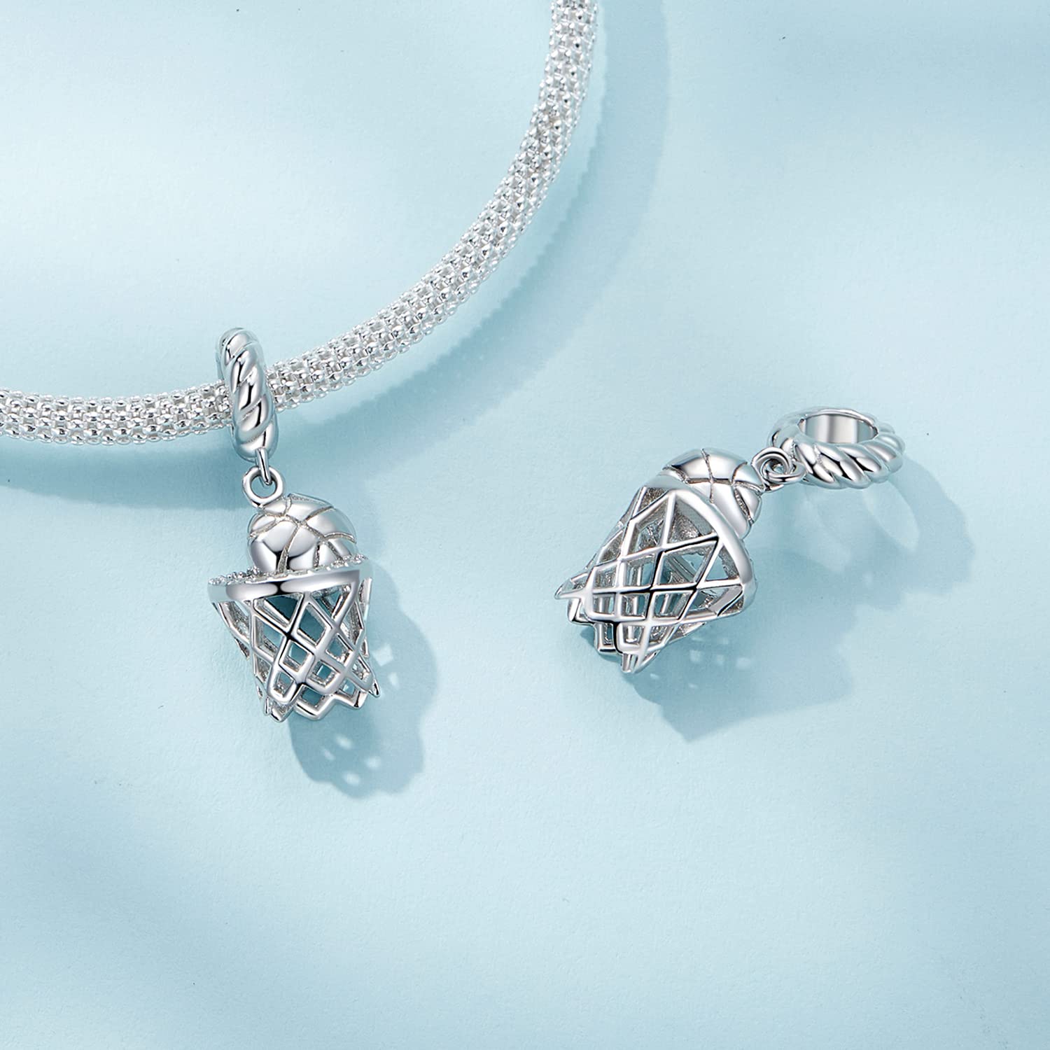 Charm da Pallacanestro per Tiro a Canestro Charms 925 Argento Sterling Sport Charms compatibili con Bracciale Pandora per Donne