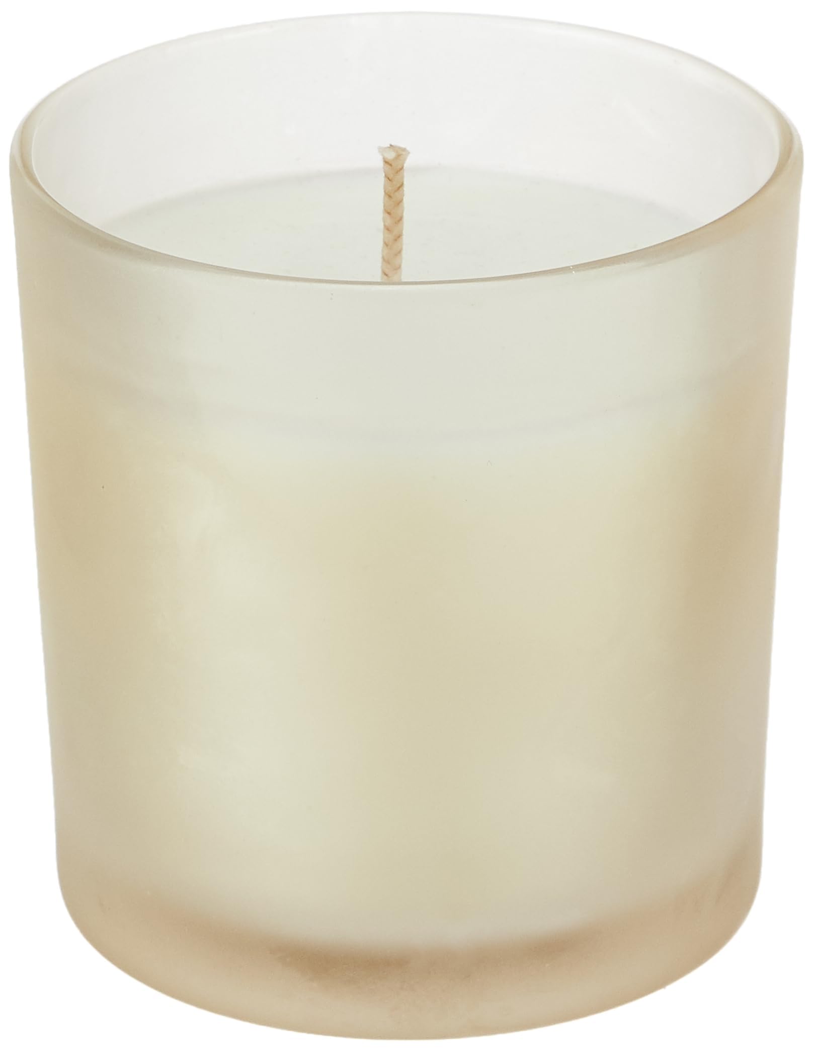 Amazon Brand - Solimo Glass Candle | Smokeless | No Residue | 40 Hours Burn Time (Frosted Jasmine)